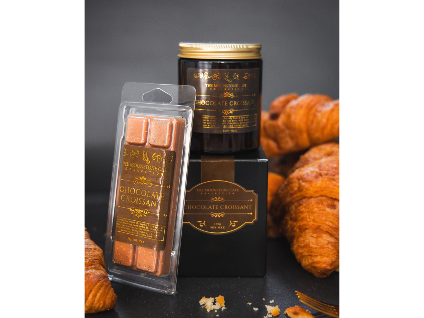 Chocolate Croissant Scented Soy Candle 130g Hex & Boon