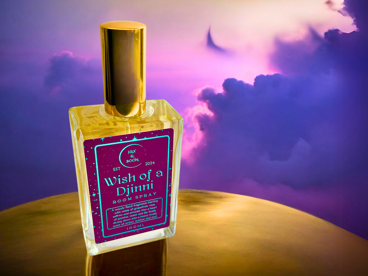 WISH OF A DJINNI (NEW) - Grapefruit, Rose, Saffron, Oud Room Spray Hex & Boon