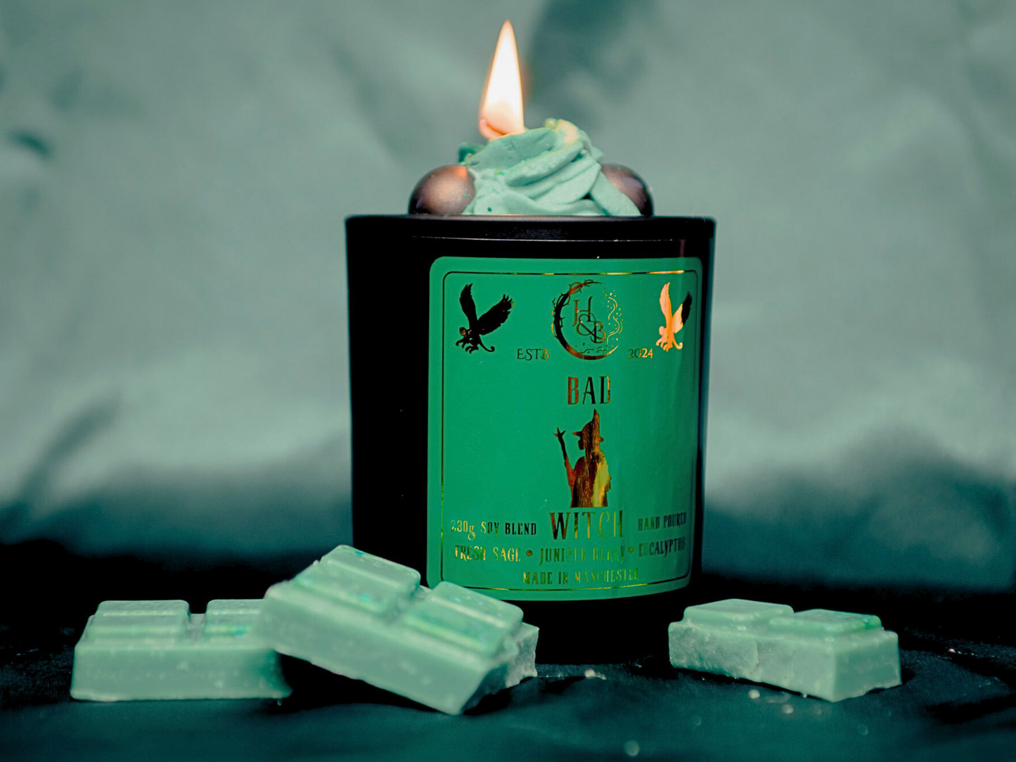 BAD WITCH - Sage & Juniper Berry Scented Whipped Candle Hex & Boon