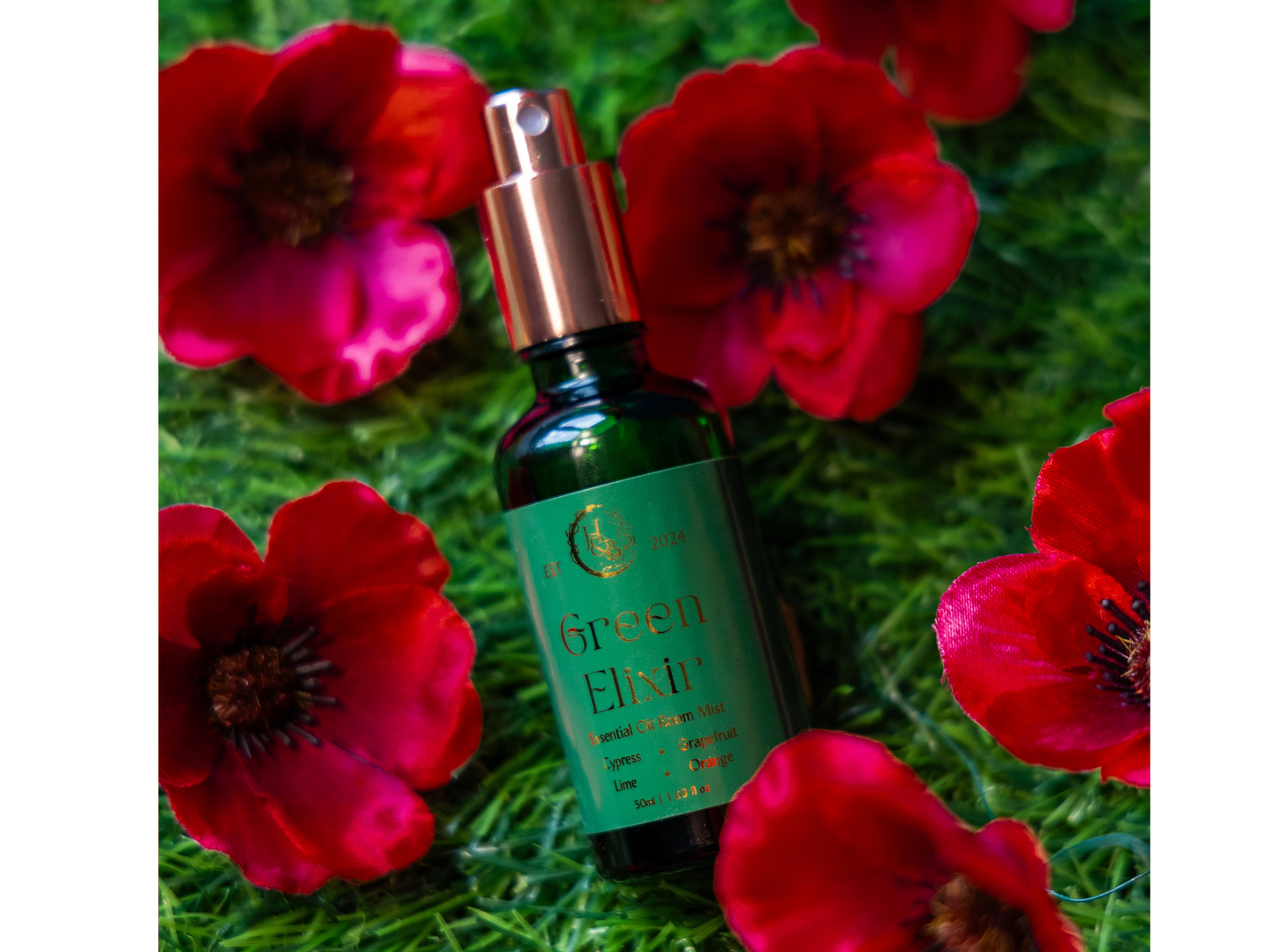 Green Elixir Essential Oil Mist (Lime, Grapefruit, Cypress, Orange) Hex & Boon