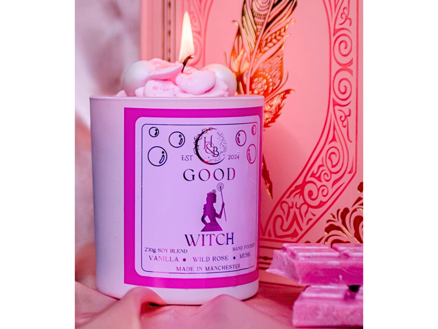 GOOD WITCH - Rose & Vanilla Scented Whipped Candle Hex & Boon