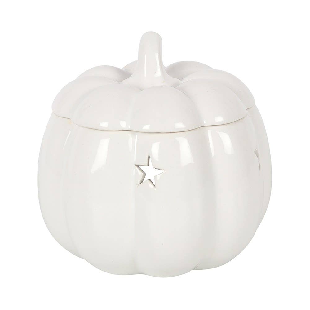 White Autumn and Fall Pumpkin Halloween Oil Burner Something Different Wholesale