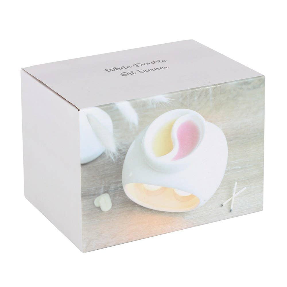 White Double Oil Burner and Wax Warmer Something Different Wholesale