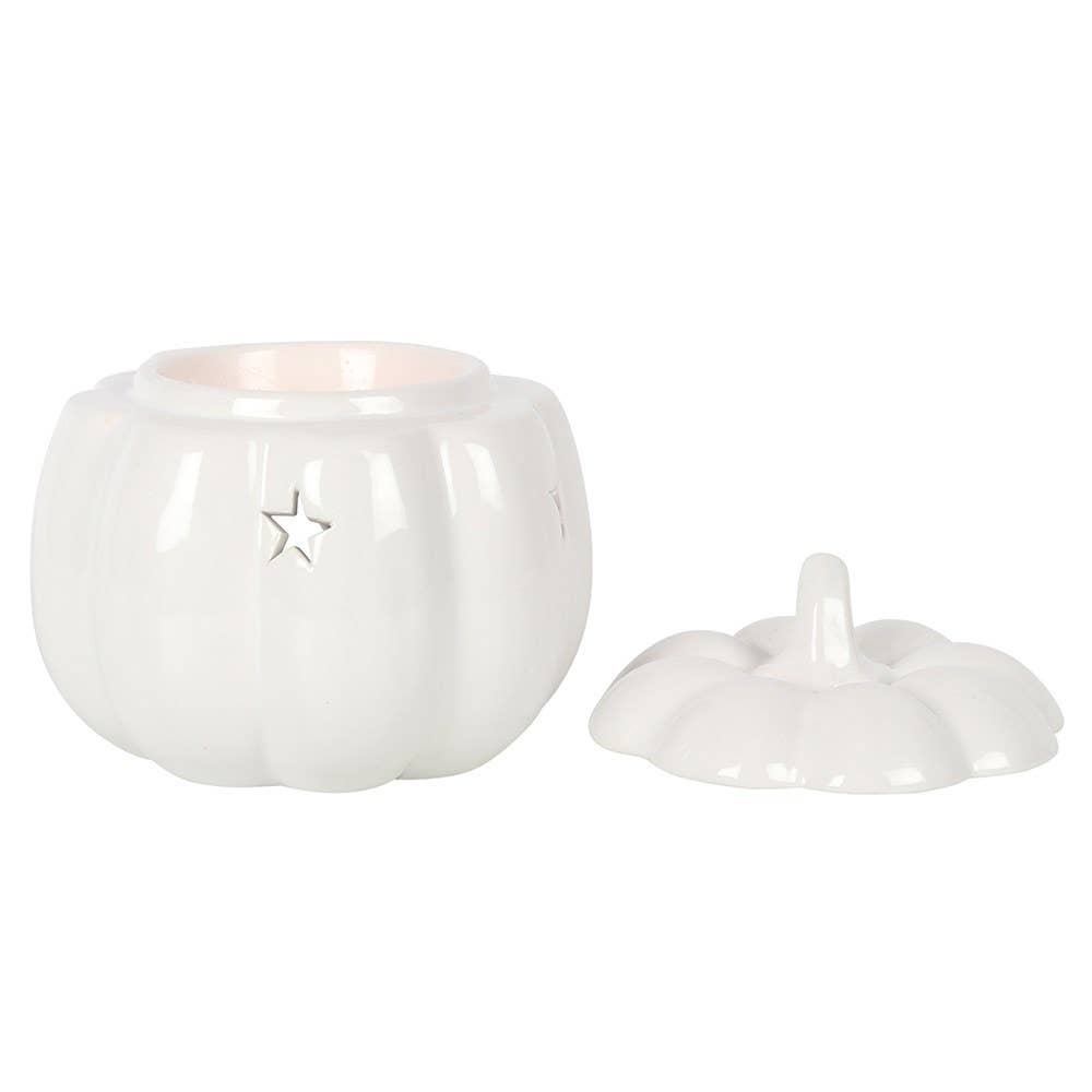 White Autumn and Fall Pumpkin Halloween Oil Burner Something Different Wholesale