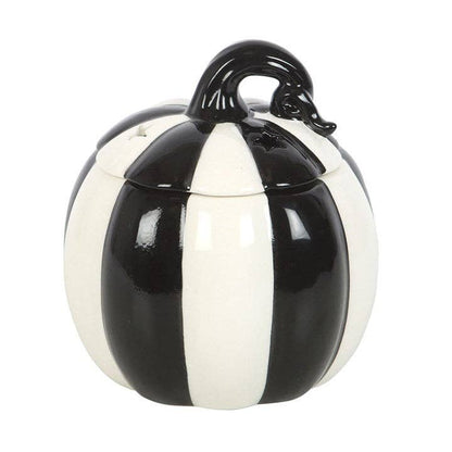 Black and White Striped Halloween Pumpkin Oil Burner Something Different Wholesale