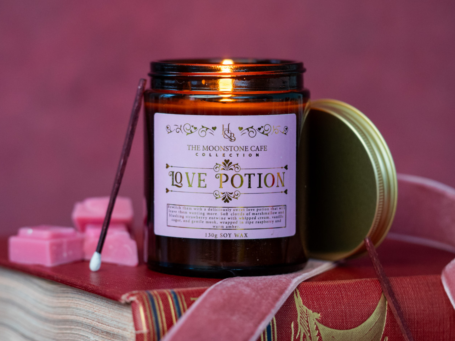 Love Potion Scented Soy Candle 130g Hex & Boon