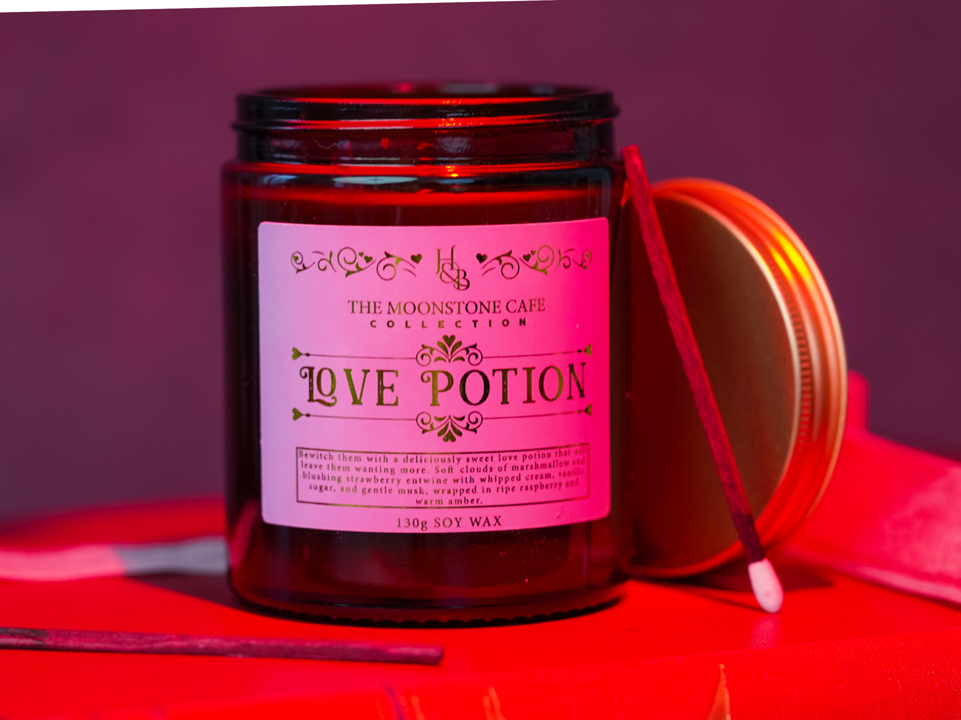 Love Potion Scented Soy Candle 130g Hex & Boon