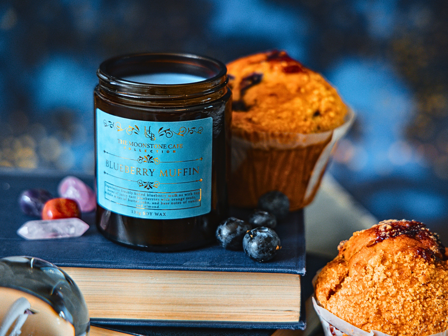 Blueberry Muffin Scented Soy Candle 130g Hex & Boon