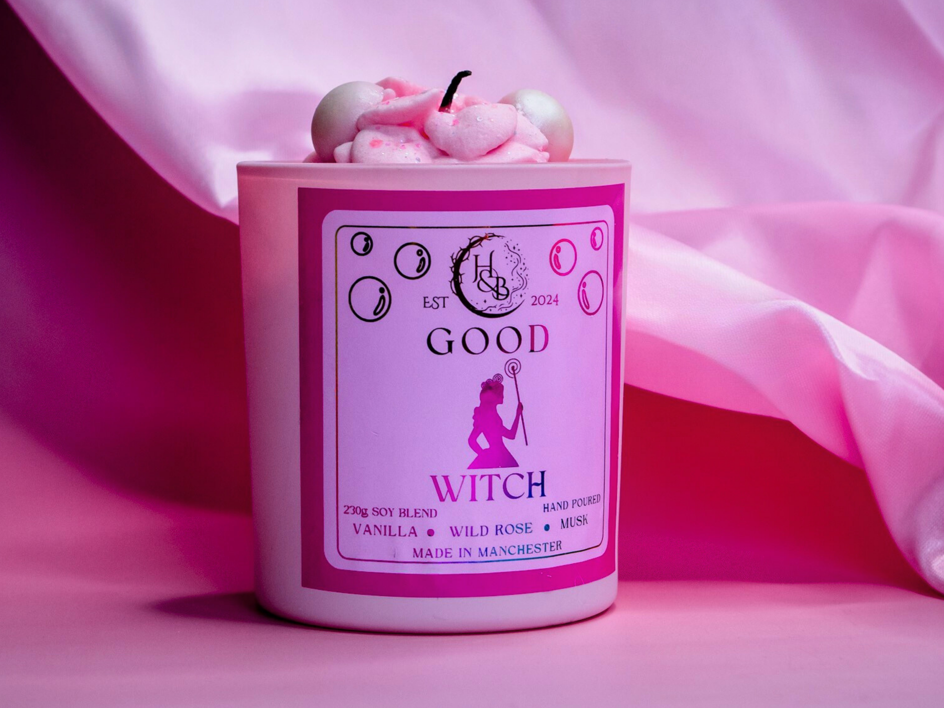 GOOD WITCH - Rose & Vanilla Scented Whipped Candle Hex & Boon