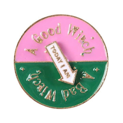Which Witch Are You? Spinning Pin Badge Something Different Wholesale