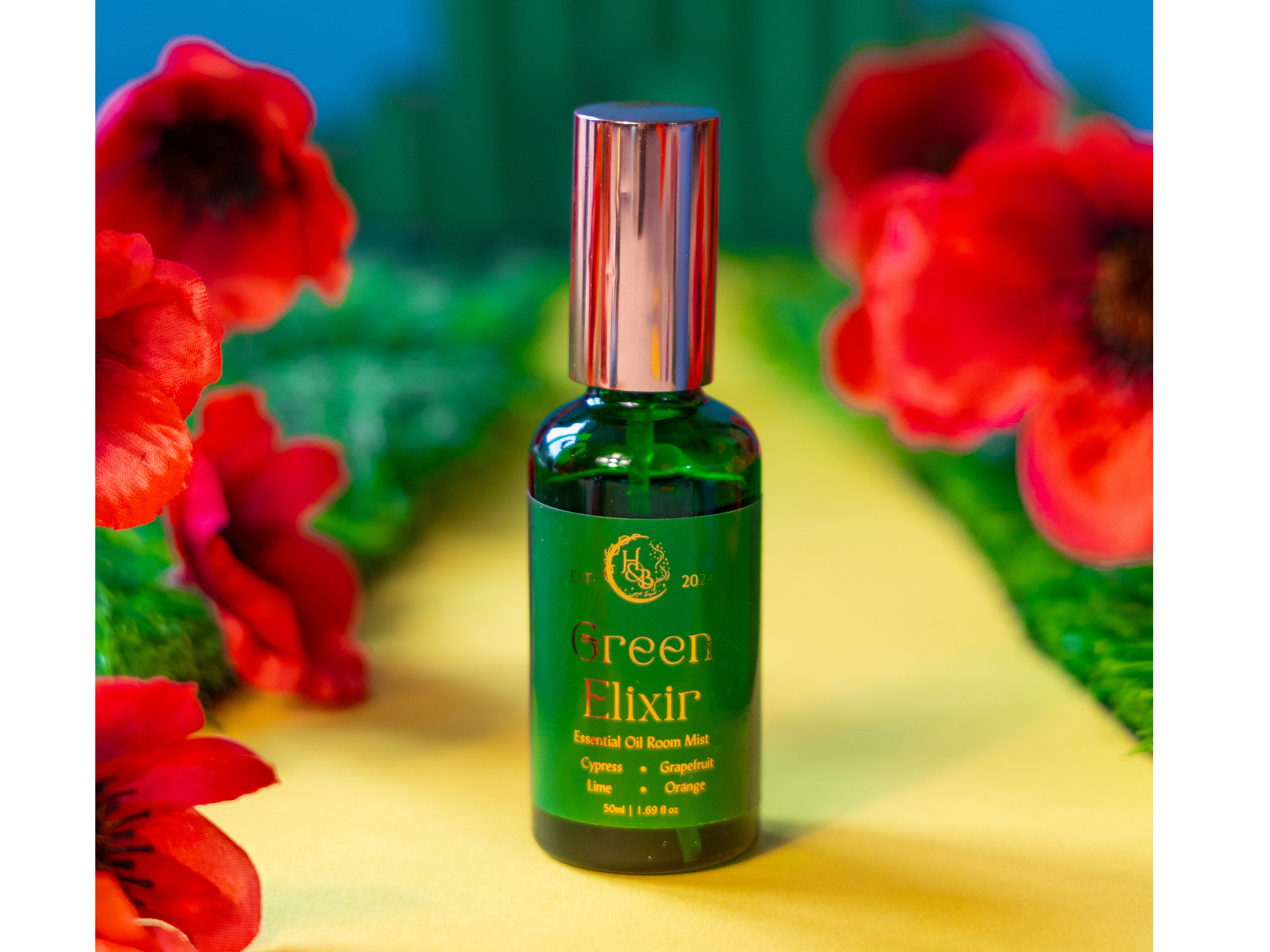 Green Elixir Essential Oil Mist (Lime, Grapefruit, Cypress, Orange) Hex & Boon