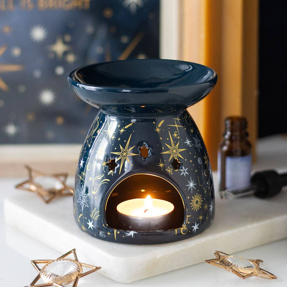 Blue Starry Night Celestial Oil Burner and Wax Warmer Something Different Wholesale