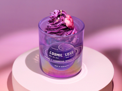 COSMIC LOVE - Jasmine Sambac, Woods & White Amber Scented Candle Hex & Boon