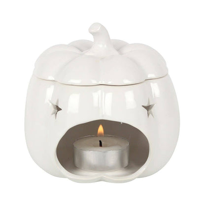 White Autumn and Fall Pumpkin Halloween Oil Burner Something Different Wholesale
