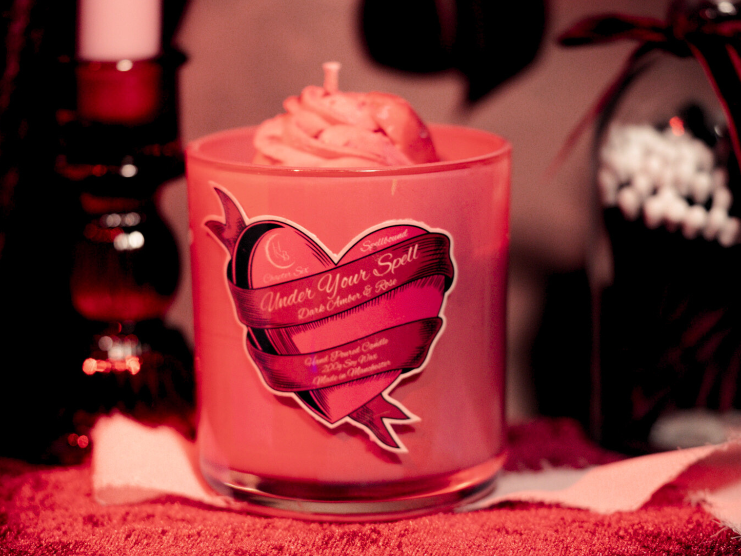 UNDER YOUR SPELL - Dark Rose & Amber Scented Candle Hex & Boon