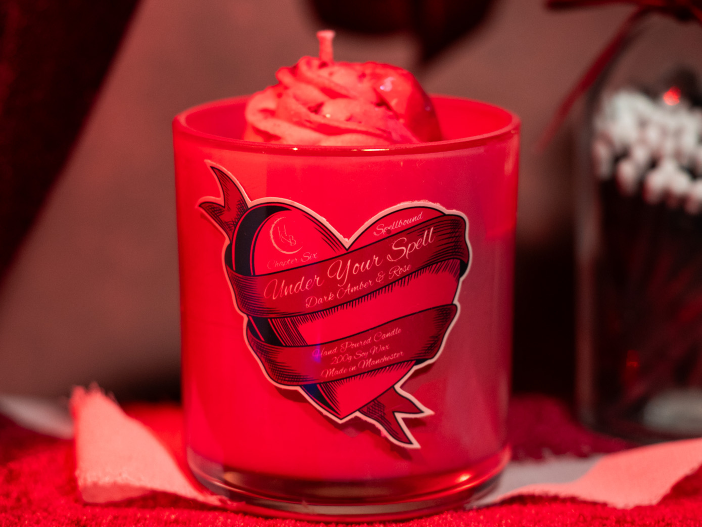 UNDER YOUR SPELL - Dark Rose & Amber Scented Candle Hex & Boon