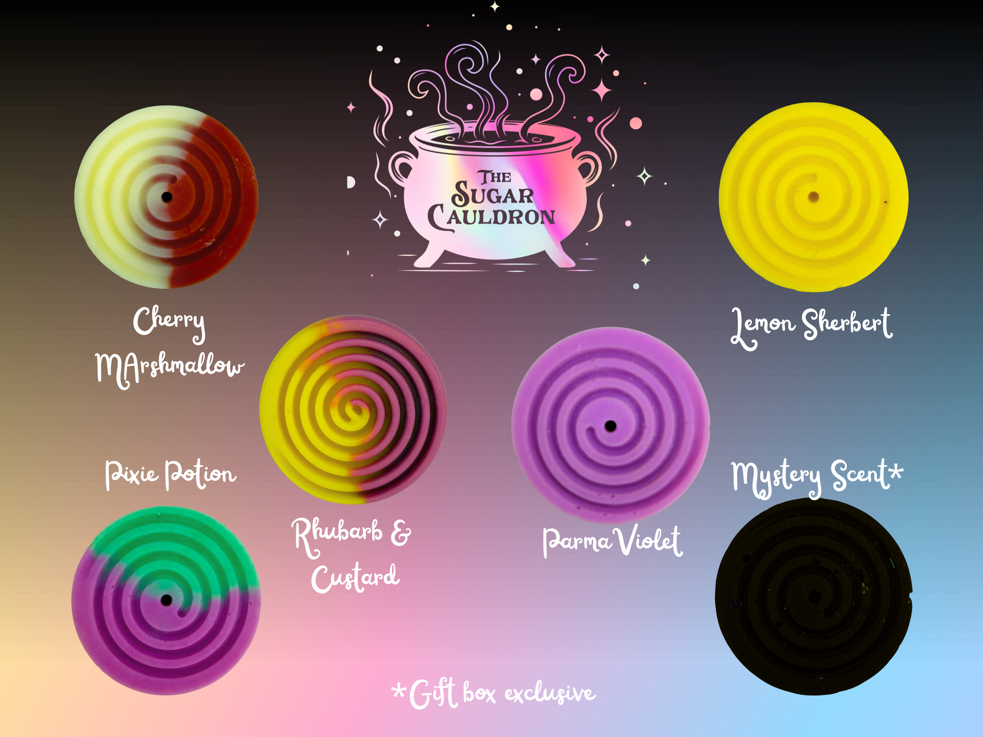 The Sugar Cauldron - Individual Wax Melts Hex & Boon
