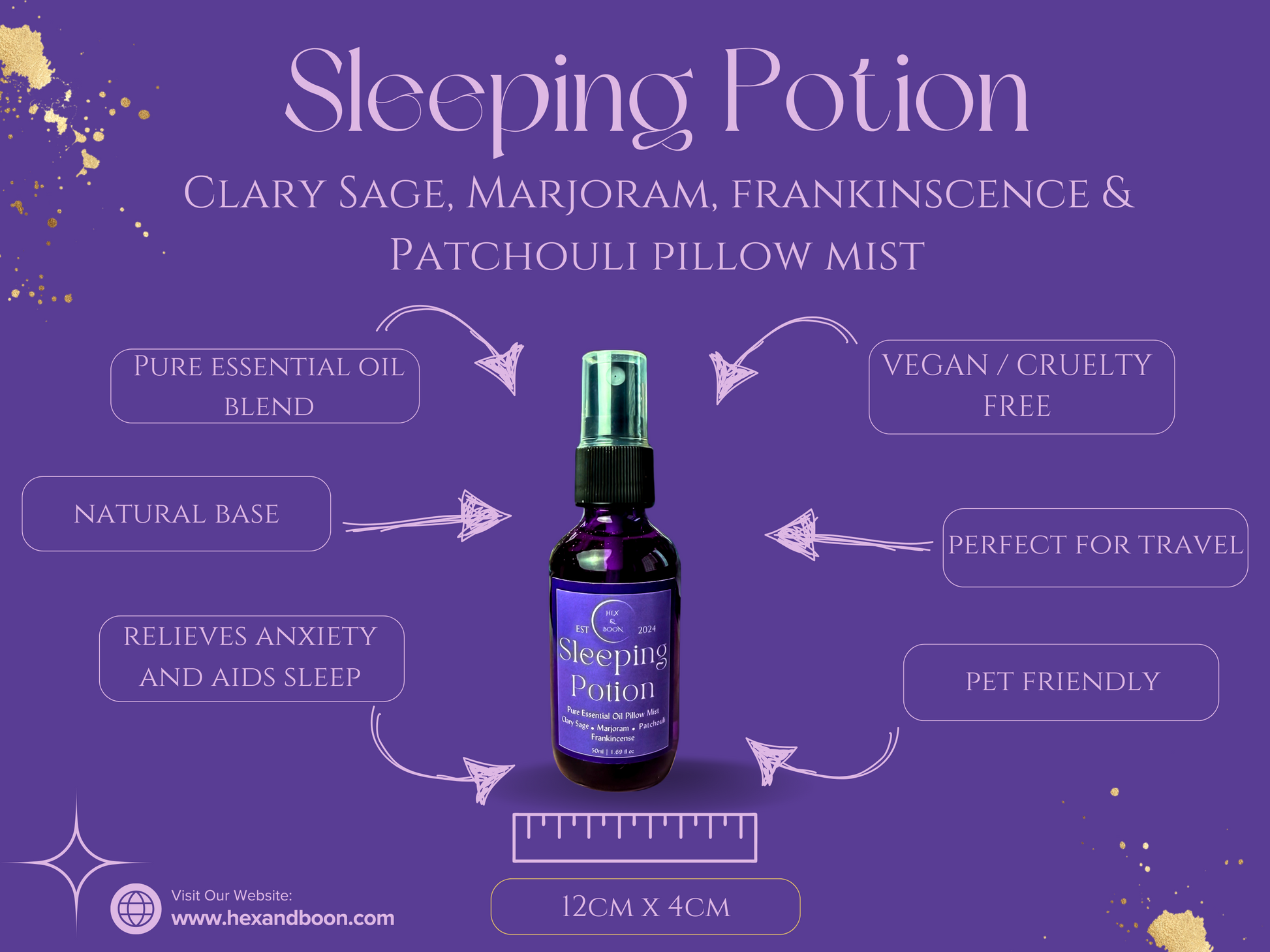 Sleeping Potion - Essential Oil Pillow Mist Hex & Boon