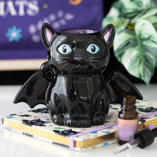 Cute and Creepy Gothic Bat Cat Oil Burner and Wax Warmer Something Different Wholesale